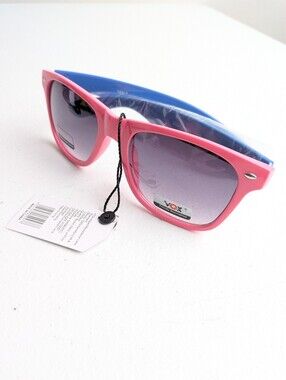 Vintage 80s Retro Style Classic Pink Blue Sunglasses UV400 Black Tint